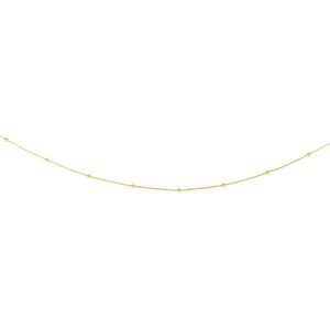 14K Gold 1.8mm Polished Bead Saturn Chain