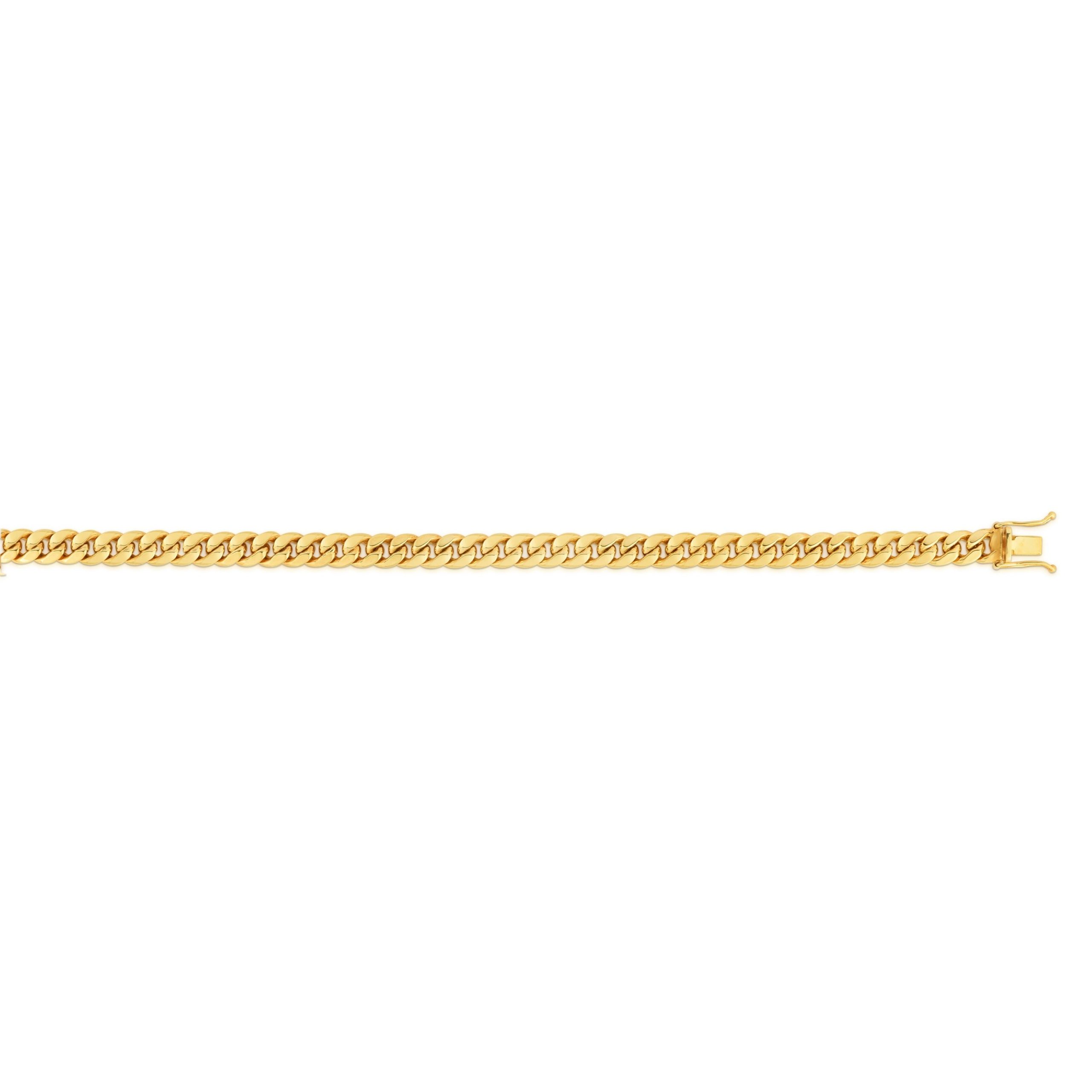 14K Gold 22" 4.5mm Semi-Solid Miami Cuban Chain