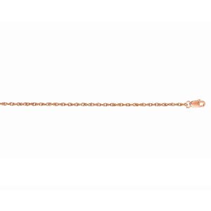 14K Gold 1.0mm Machine Rope Chain (Carded)