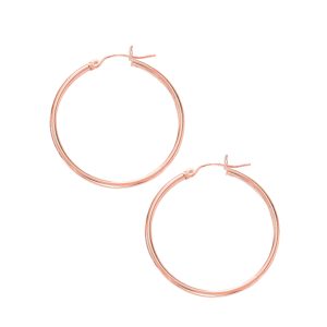 14K Gold 2x30mm Hoops