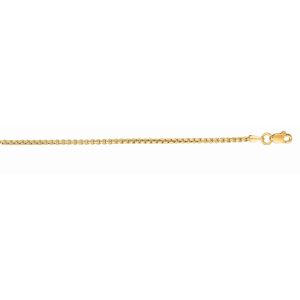 14K Gold 1.3mm Lite Round Box Chain