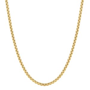 14K Gold 3.4mm Lite Round Box Chain
