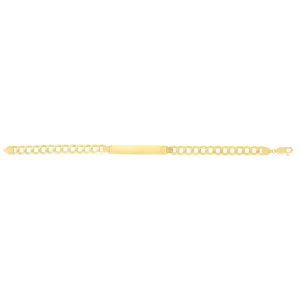 14K Gold 6.7mm Polished Curb ID Bracelet
