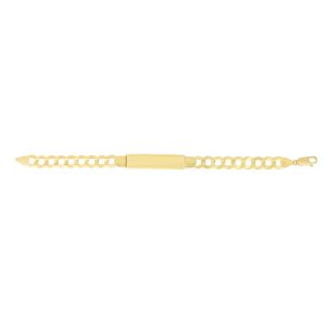 14K Gold 10mm Polished Curb ID Bracelet