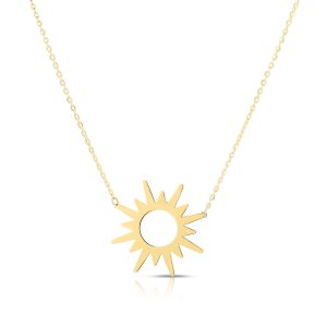 14K Gold Sunburst Necklace