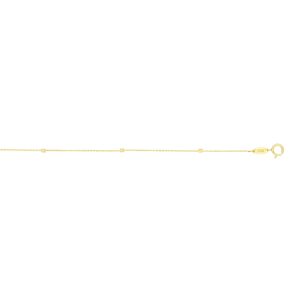 14K Gold 1.5mm Polished Cube Saturn Chain