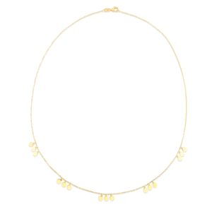 14K Dangle Disc Necklace