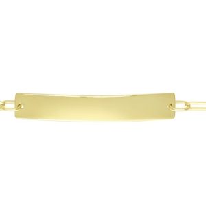 14K ID Bar Paperclip Bracelet