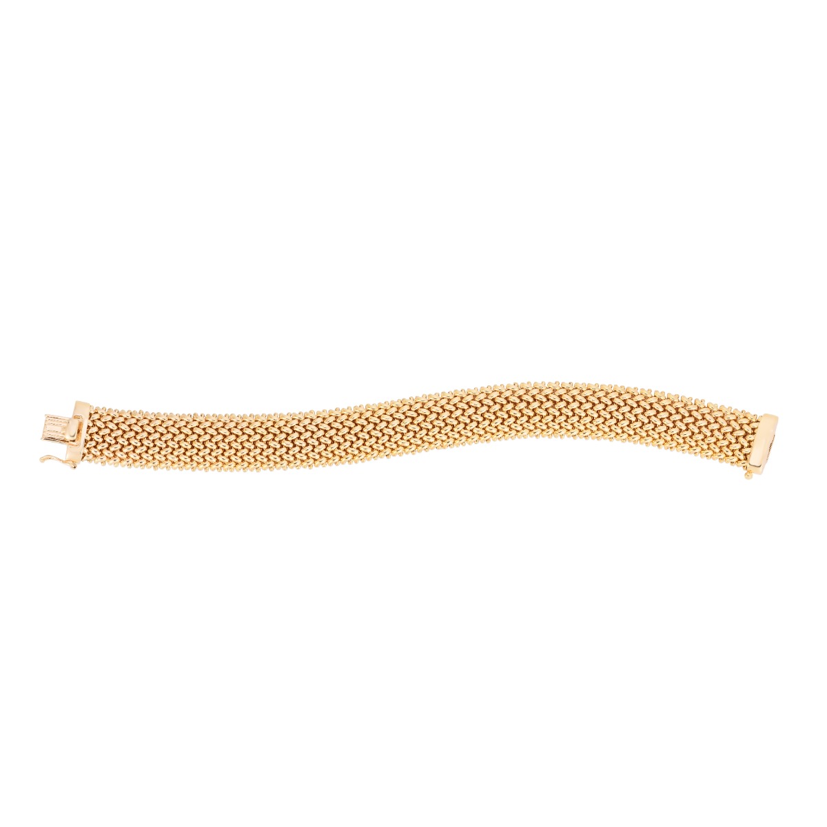 14K Large Mesh Rice Bracelet