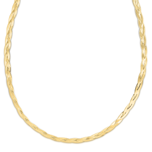 14K Braided Herringbone Necklace