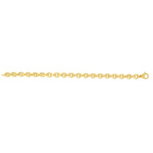14K Gold Polished Oval Rolo Inspired Link Chain