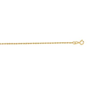 14K Gold 16" 1.4mm Diamond Cut Royal Rope Chain