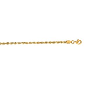 14K Gold 22" 2.75mm Diamond Cut Royal Rope Chain