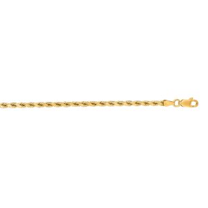 14K Gold 18" 3.5mm Diamond Cut Royal Rope Chain