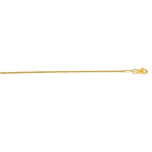 14K Gold 1.2mm Round Wheat Chain