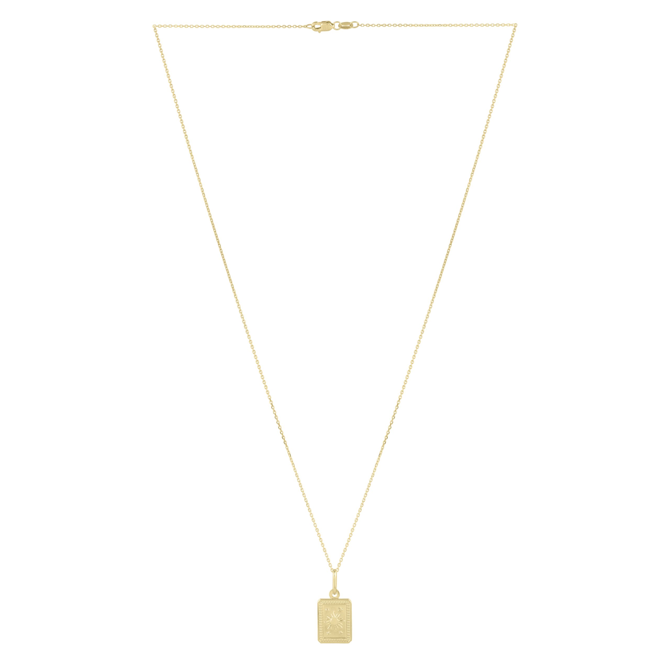 14K Rectangle Sun Pendant