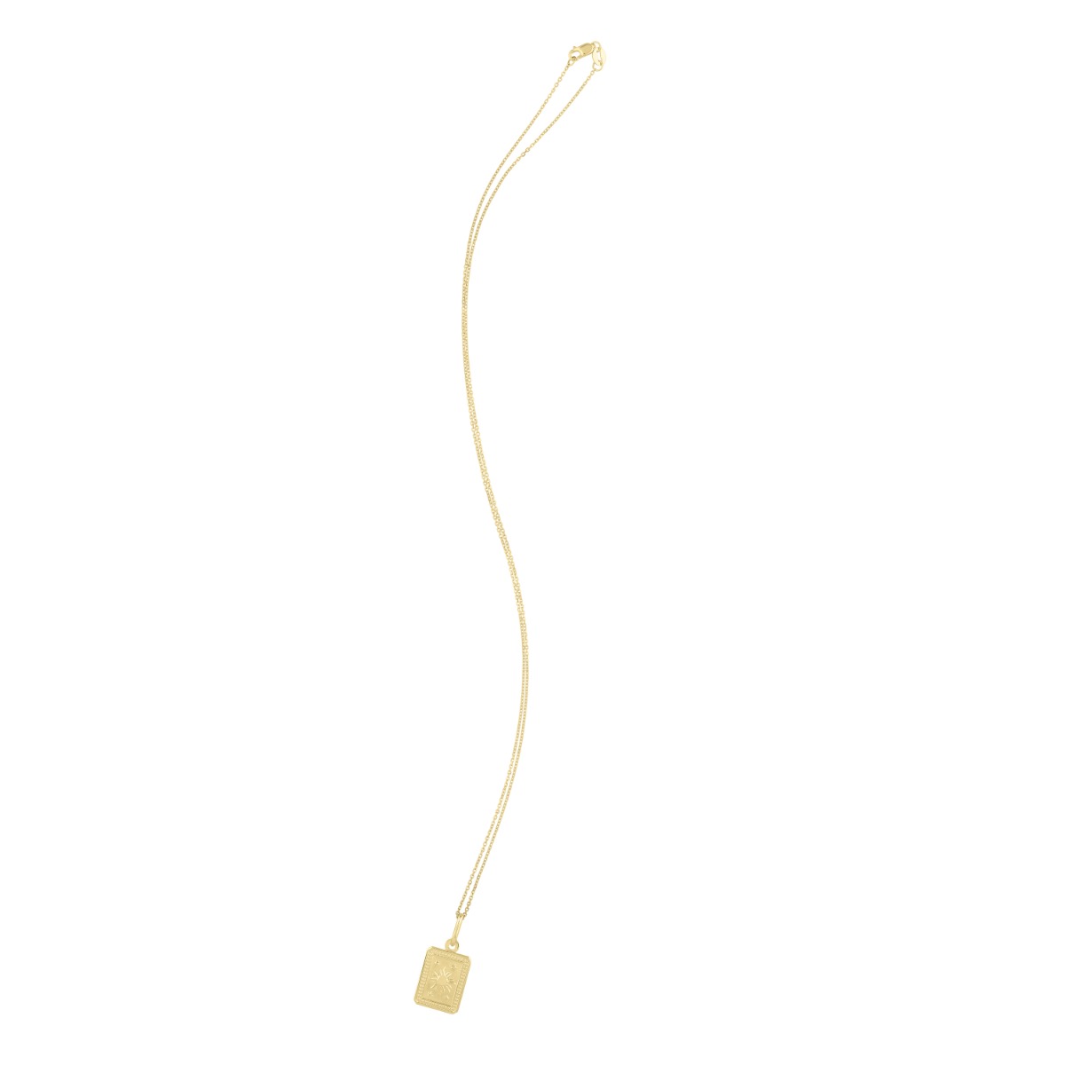 14K Rectangle Sun Pendant