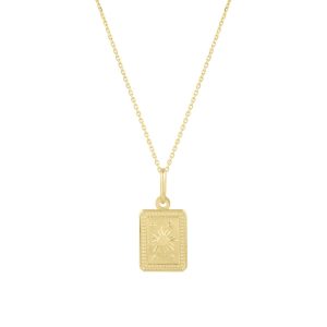 14K Rectangle Sun Pendant