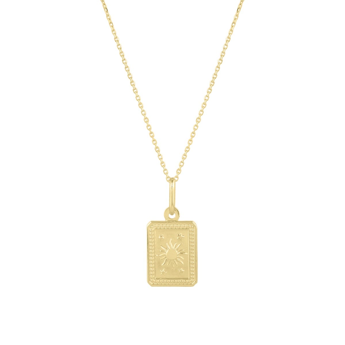 14K Rectangle Sun Pendant