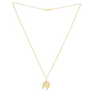 14K Horse & Horseshoe Pendant