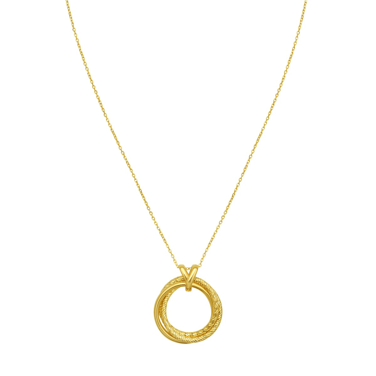 14K Interlocking DC Trinity Necklace