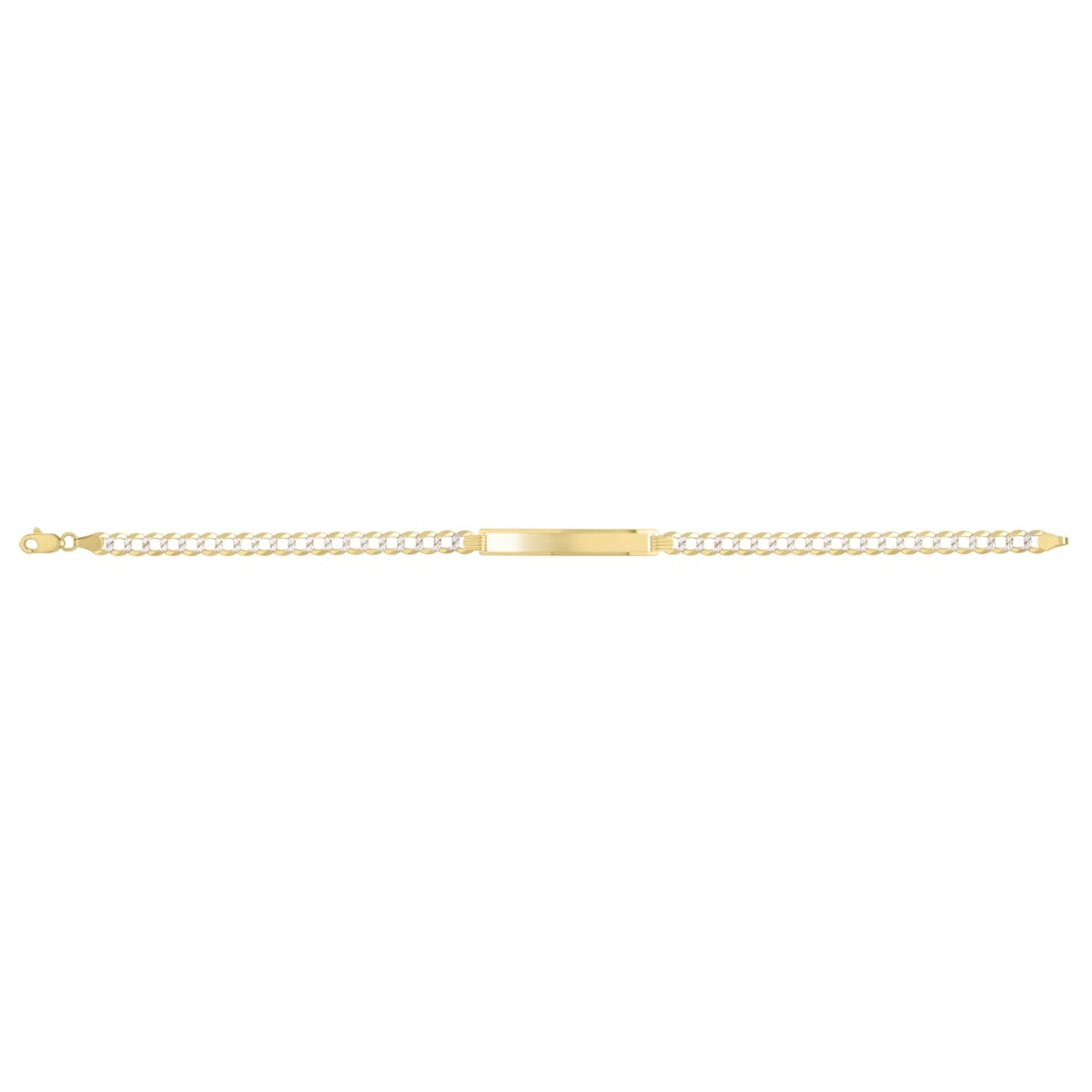 14K 4.7mm Pave Curb ID Bracelet