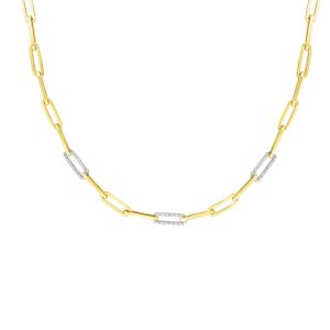 14K .96ct Diamond Paperclip Necklace