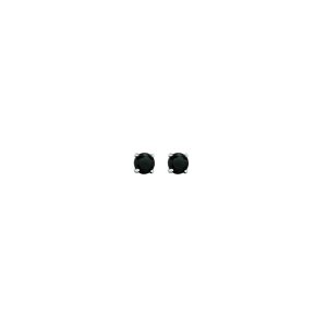 14K Gold 3mm Black CZ Stud Earring