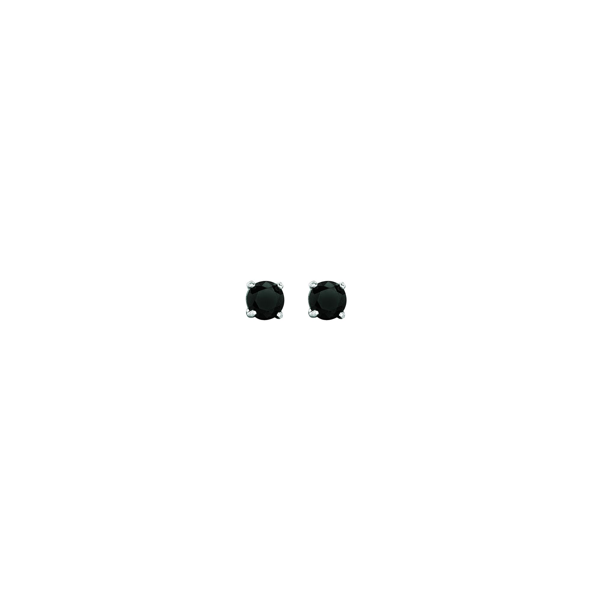 14K Gold 3mm Black CZ Stud Earring