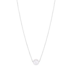 14K Pearl Necklace Solitaire