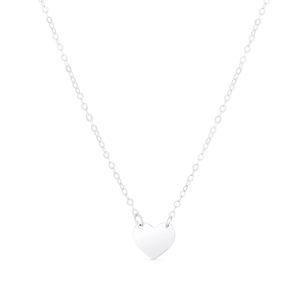 14K White Mini Heart Pendant