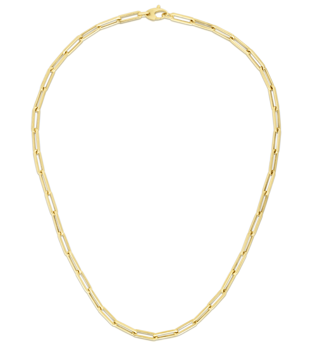 10K Gold 4.2mm Lite Paperclip Necklace