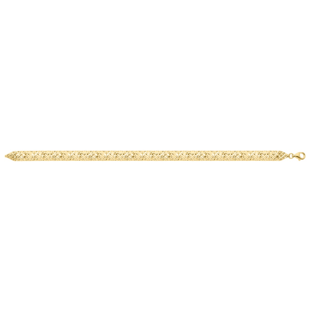 10K Fancy Textured Square Cut Link Bracelet