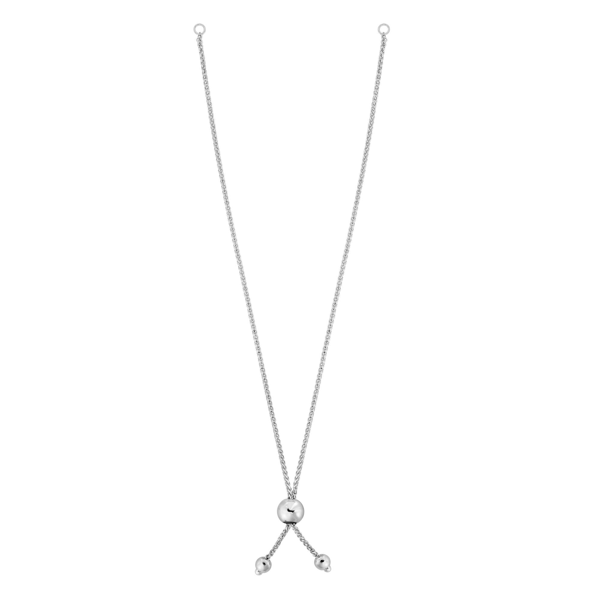 10K Gold Round Wheat Chain with Ball Slide Friendship Bracelet