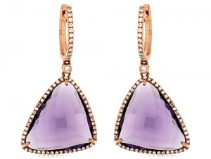 This magnificent Morganite Earring features 0.7 ct of Diamond and 4 ct of Morganite. The Earring is made of 14K Rose Gold