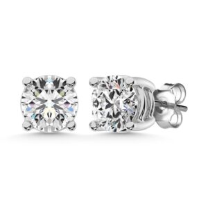 10K White Gold 2 Ct.Tw. Lab Grown Diamond Starlab Certified Stud Earrings