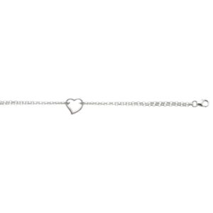 14K Gold Open Heart Anklet