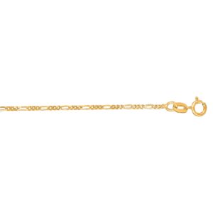 14K Gold 1.9mm Figaro Chain